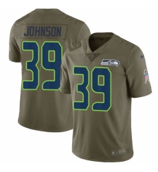 Youth Nike Seattle Seahawks #39 Dontae Johnson Limited Olive 2017 Salute to Service NFL Jersey
