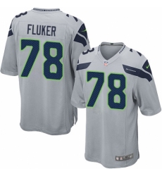 Men's Nike Seattle Seahawks #78 D.J. Fluker Game Grey Alternate NFL Jersey