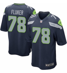 Men's Nike Seattle Seahawks #78 D.J. Fluker Game Navy Blue Team Color NFL Jersey