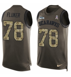 Men's Nike Seattle Seahawks #78 D.J. Fluker Limited Green Salute to Service Tank Top NFL Jersey