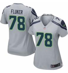 Women's Nike Seattle Seahawks #78 D.J. Fluker Game Grey Alternate NFL Jersey