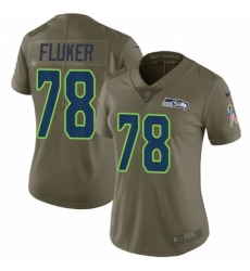Women's Nike Seattle Seahawks #78 D.J. Fluker Limited Olive 2017 Salute to Service NFL Jersey