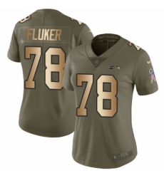Women's Nike Seattle Seahawks #78 D.J. Fluker Limited Olive/Gold 2017 Salute to Service NFL Jersey