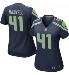 Women's Nike Seattle Seahawks #41 Byron Maxwell Game Navy Blue Team Color NFL Jersey