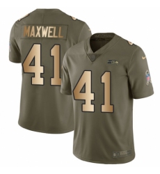 Youth Nike Seattle Seahawks #41 Byron Maxwell Limited Olive/Gold 2017 Salute to Service NFL Jersey