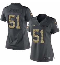 Women's Nike Seattle Seahawks #51 Barkevious Mingo Limited Black 2016 Salute to Service NFL Jersey