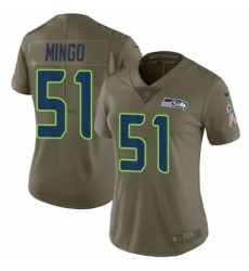 Women's Nike Seattle Seahawks #51 Barkevious Mingo Limited Olive 2017 Salute to Service NFL Jersey