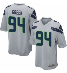 Men's Nike Seattle Seahawks #94 Rasheem Green Game Grey Alternate NFL Jersey