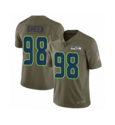 Men's Seattle Seahawks #98 Rasheem Green Limited Olive 2017 Salute to Service Football Jersey