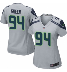 Women's Nike Seattle Seahawks #94 Rasheem Green Game Grey Alternate NFL Jersey
