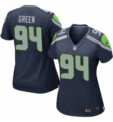 Women's Nike Seattle Seahawks #94 Rasheem Green Game Navy Blue Team Color NFL Jersey