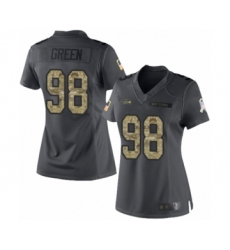 Women's Seattle Seahawks #98 Rasheem Green Limited Black 2016 Salute to Service Football Jersey