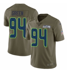 Youth Nike Seattle Seahawks #94 Rasheem Green Limited Olive 2017 Salute to Service NFL Jersey