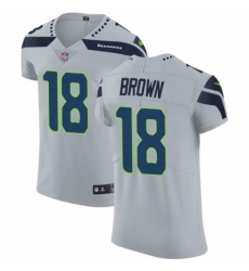 Men's Nike Seattle Seahawks #18 Jaron Brown Grey Alternate Vapor Untouchable Elite Player NFL Jersey