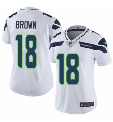 Women's Nike Seattle Seahawks #18 Jaron Brown White Vapor Untouchable Elite Player NFL Jersey