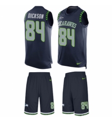 Men's Nike Seattle Seahawks #84 Ed Dickson Limited Steel Blue Tank Top Suit NFL Jersey