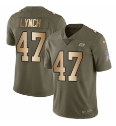 Men's Nike Tampa Bay Buccaneers #47 John Lynch Limited Olive/Gold 2017 Salute to Service NFL Jersey