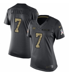 Women's Nike Tampa Bay Buccaneers #7 Chandler Catanzaro Limited Black 2016 Salute to Service NFL Jersey