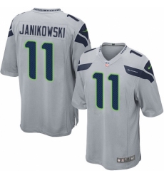 Men's Nike Seattle Seahawks #11 Sebastian Janikowski Game Grey Alternate NFL Jersey
