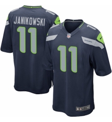 Men's Nike Seattle Seahawks #11 Sebastian Janikowski Game Navy Blue Team Color NFL Jersey