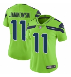 Women's Nike Seattle Seahawks #11 Sebastian Janikowski Limited Green Rush Vapor Untouchable NFL Jersey
