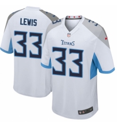 Men's Nike Tennessee Titans #33 Dion Lewis Game White NFL Jersey