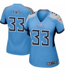 Women's Nike Tennessee Titans #33 Dion Lewis Game Light Blue Alternate NFL Jersey