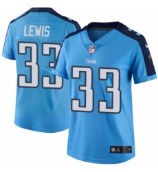 Women's Nike Tennessee Titans #33 Dion Lewis Limited Light Blue Rush Vapor Untouchable NFL Jersey