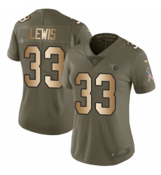 Women's Nike Tennessee Titans #33 Dion Lewis Limited Olive/Gold 2017 Salute to Service NFL Jersey