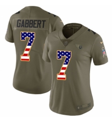 Women's Nike Tennessee Titans #7 Blaine Gabbert Limited Olive/USA Flag 2017 Salute to Service NFL Jersey