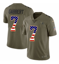 Youth Nike Tennessee Titans #7 Blaine Gabbert Limited Olive/USA Flag 2017 Salute to Service NFL Jersey
