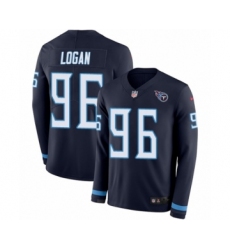 Men's Nike Tennessee Titans #96 Bennie Logan Limited Navy Blue Therma Long Sleeve NFL Jersey