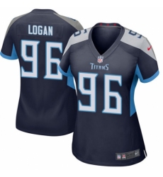 Women's Nike Tennessee Titans #96 Bennie Logan Game Navy Blue Team Color NFL Jersey