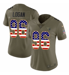Women's Nike Tennessee Titans #96 Bennie Logan Limited Olive/USA Flag 2017 Salute to Service NFL Jersey