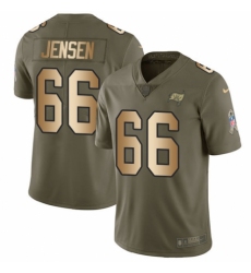 Men's Nike Tampa Bay Buccaneers #66 Ryan Jensen Limited Olive/Gold 2017 Salute to Service NFL Jersey