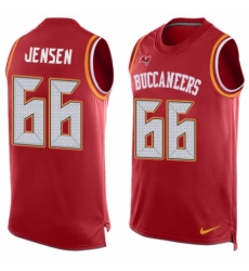 Men's Nike Tampa Bay Buccaneers #66 Ryan Jensen Limited Red Player Name & Number Tank Top NFL Jersey