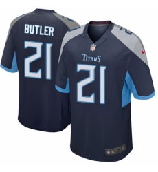 Men's Nike Tennessee Titans #21 Malcolm Butler Game Navy Blue Team Color NFL Jersey