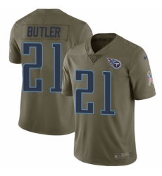 Youth Nike Tennessee Titans #21 Malcolm Butler Limited Olive 2017 Salute to Service NFL Jersey
