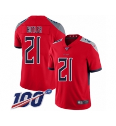 Youth Tennessee Titans #21 Malcolm Butler Limited Red Inverted Legend 100th Season Football Jersey