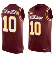Men's Nike Washington Redskins #10 Paul Richardson Limited Red Player Name & Number Tank Top NFL Jersey