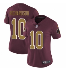 Women's Nike Washington Redskins #10 Paul Richardson Burgundy Red/Gold Number Alternate 80TH Anniversary Vapor Untouchable Elite Player NFL Jersey