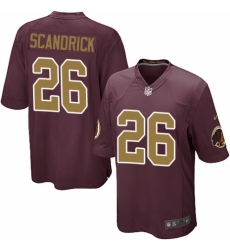 Men's Nike Washington Redskins #26 Orlando Scandrick Game Burgundy Red/Gold Number Alternate 80TH Anniversary NFL Jersey