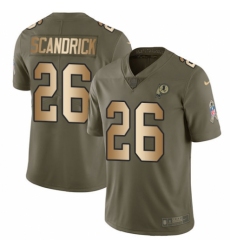 Youth Nike Washington Redskins #26 Orlando Scandrick Limited Olive/Gold 2017 Salute to Service NFL Jersey