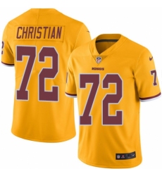 Men's Nike Washington Redskins #72 Geron Christian Elite Gold Rush Vapor Untouchable NFL Jersey
