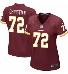 Women's Nike Washington Redskins #72 Geron Christian Game Burgundy Red Team Color NFL Jersey
