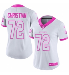 Women's Nike Washington Redskins #72 Geron Christian Limited White/Pink Rush Fashion NFL Jersey