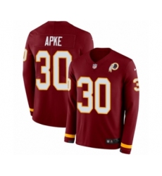 Men's Nike Washington Redskins #30 Troy Apke Limited Burgundy Therma Long Sleeve NFL Jersey