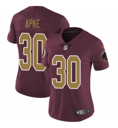 Women's Nike Washington Redskins #30 Troy Apke Burgundy Red/Gold Number Alternate 80TH Anniversary Vapor Untouchable Limited Player NFL Jersey