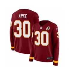 Women's Nike Washington Redskins #30 Troy Apke Limited Burgundy Therma Long Sleeve NFL Jersey