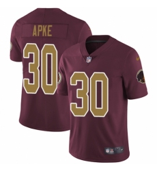 Youth Nike Washington Redskins #30 Troy Apke Burgundy Red/Gold Number Alternate 80TH Anniversary Vapor Untouchable Elite Player NFL Jersey
